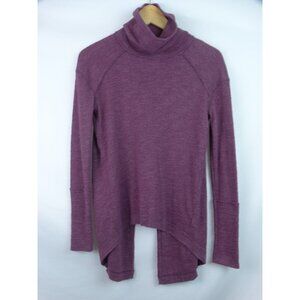 We The Free Top Women's Purple Size XS Turtleneck Long Sleeve Split Back Shirt